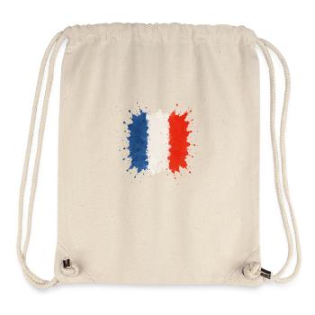Drapeau de la France - Sac à cordon recyclé Stanley/Stella - blanc naturel - Devant