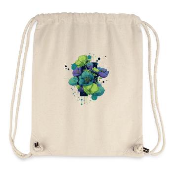 Cyber-Flowers – Illustration de fleur futuriste. - Sac à cordon recyclé Stanley/Stella - blanc naturel - Devant