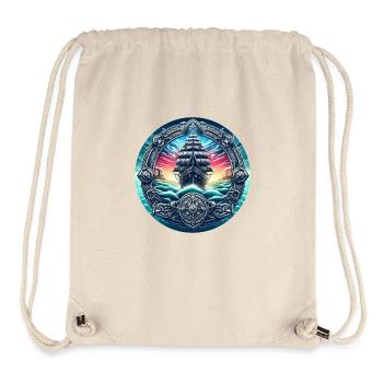Segelschiff Bild - Stanley/Stella recycelter Gym Bag - Naturweiß - Vorne