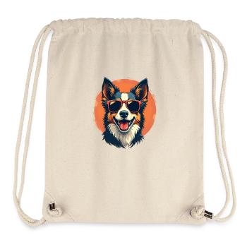 Lächelnder Hund im Retrodesign - Stanley/Stella recycelter Gym Bag - Naturweiß - Vorne