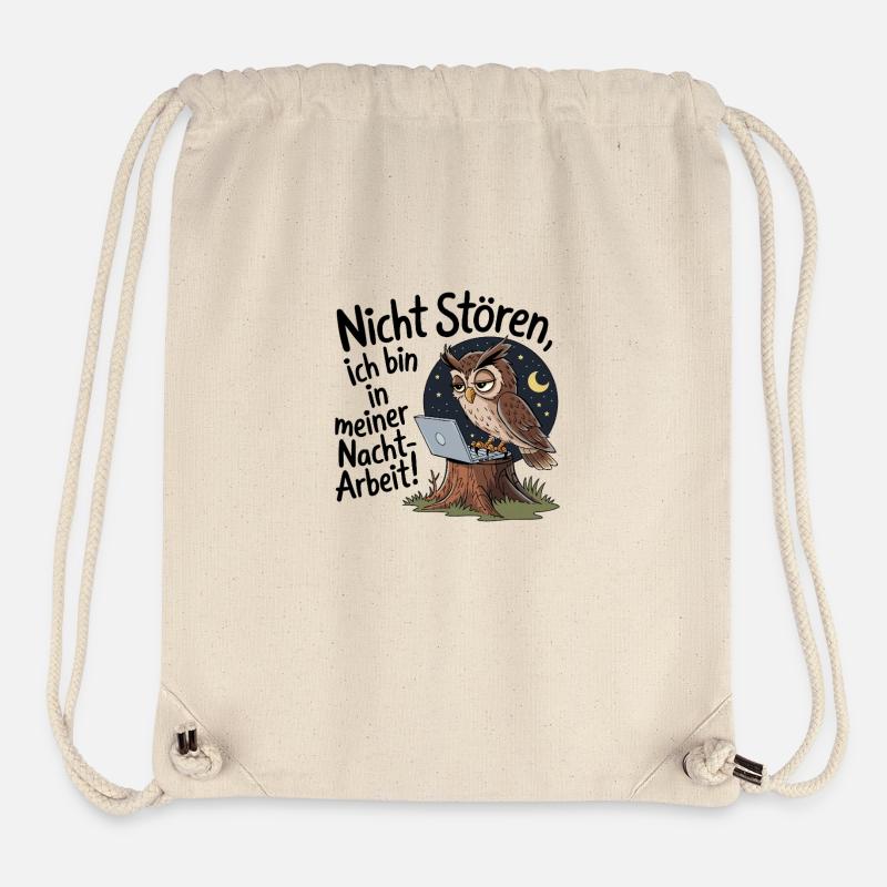 Owl on night shift – coffee first! - Stanley/Stella Recycled Gym Bag - natural