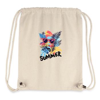Tropical Summer Vibes – Sunglasses & Leaves. - Stanley/Stella Recycled Gym Bag - natural - Front
