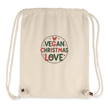 Amour de Noël végétalien – Statement Vegetarian - Sac à cordon recyclé Stanley/Stella - blanc naturel - Devant