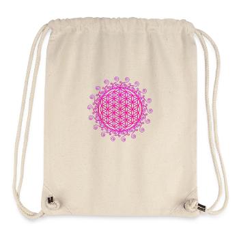 Fleur de vie, Flower of life, géométrie sacrée - Sac à cordon recyclé Stanley/Stella - blanc naturel - Devant