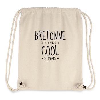 Bretagne / Breton / Bretonne / BZH / Breizh - Sac à cordon recyclé Stanley/Stella - blanc naturel - Devant