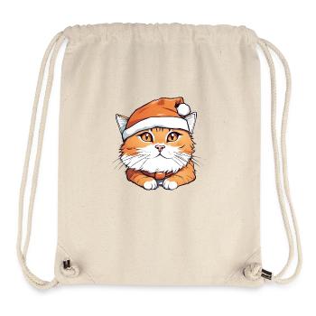 Christmas Orange Cat - Stanley/Stella Recycled Gym Bag - natural - Front