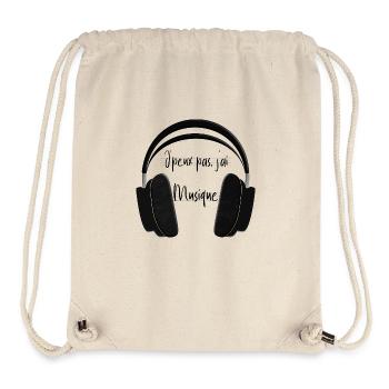 J'peux pas, j'ai musique ! - Sac à cordon recyclé Stanley/Stella - blanc naturel - Devant
