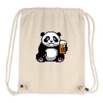 Pixel Panda Pint Zeit - Stanley/Stella recycelter Gym Bag - Naturweiß - Vorne
