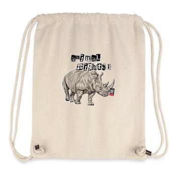Droits des animaux // Rhinocéros - Sac à cordon recyclé Stanley/Stella - blanc naturel - Devant