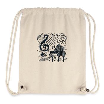 Abstract piano and music clef illustration - Stanley/Stella Recycled Gym Bag - natural - Front