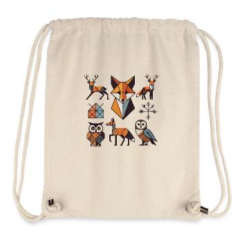 Geometric forest animals - Stanley/Stella Recycled Gym Bag - natural - Front