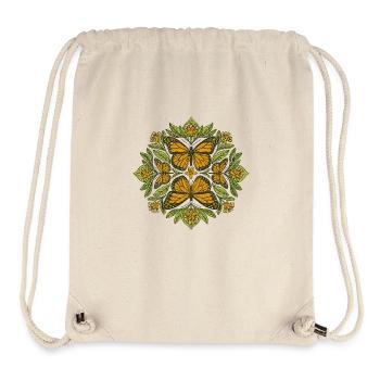 Monarque Papillon Mandala Nature Art - Sac à cordon recyclé Stanley/Stella - blanc naturel - Devant