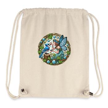 Blue Jay Fairy Fantasy Art - Stanley/Stella Recycled Gym Bag - natural - Front