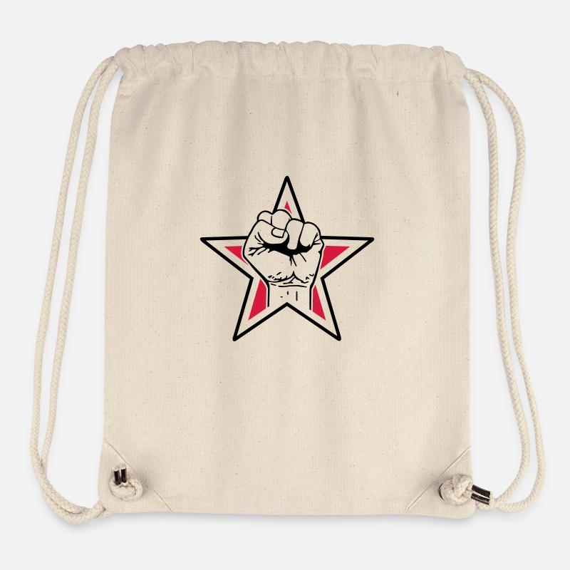 Étoile fist - fist liberté, lutter contre la - Sac à cordon recyclé Stanley/Stella - blanc naturel