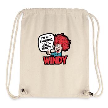 WINDIG. ICH SCHREIE NICHT, ES IST NUR SEHR WINDIG - Stanley/Stella recycelter Gym Bag - Naturweiß - Vorne