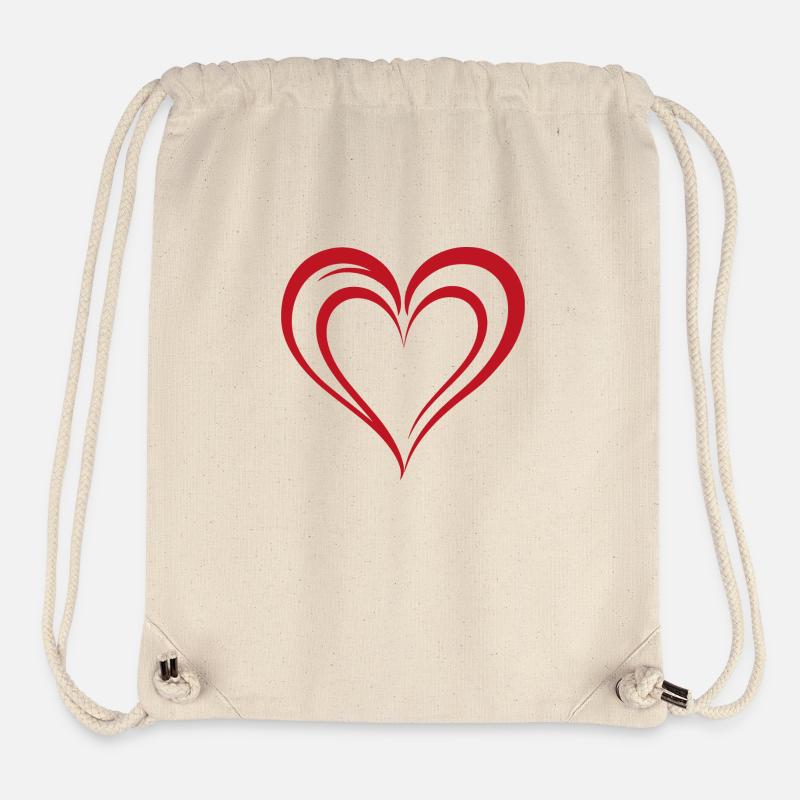 Herz, Liebe, Valentinstag, Symbol - Stanley/Stella recycelter Gym Bag - Naturweiß
