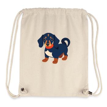 Dackel Welpe schwarz Dachshund - Stanley/Stella recycelter Gym Bag - Naturweiß - Vorne