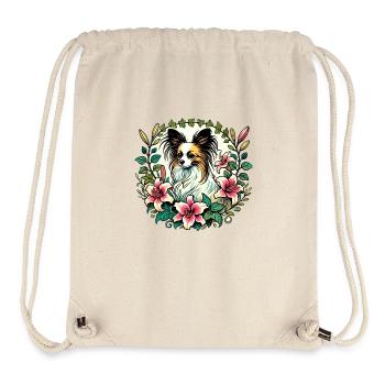 Papillon-Hund - Stanley/Stella recycelter Gym Bag - Naturweiß - Vorne