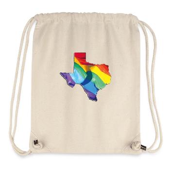 Carte du drapeau LGBTQ dans l’État du Texas - Sac à cordon recyclé Stanley/Stella - blanc naturel - Devant