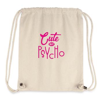 Mignon mais psychopathe - Doux mais fou - Fou - Sac à cordon recyclé Stanley/Stella - blanc naturel - Devant