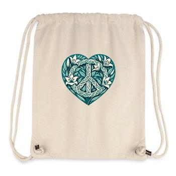 Peace-Zeichen - Stanley/Stella recycelter Gym Bag - Naturweiß - Vorne