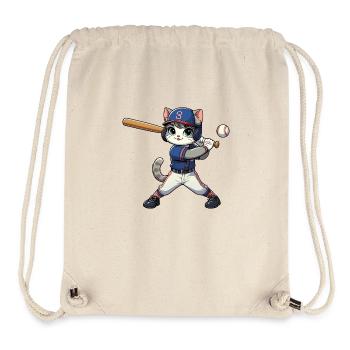 Sportkatze: Baseballspieler - Stanley/Stella recycelter Gym Bag - Naturweiß - Vorne