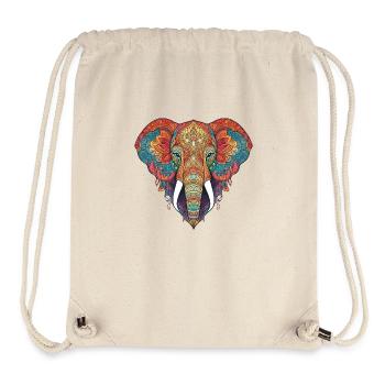 éléphant Zentangle Art Animal coloré - Sac à cordon recyclé Stanley/Stella - blanc naturel - Devant