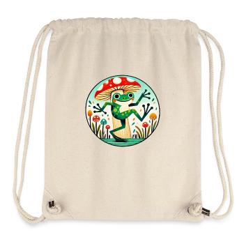 Fröhlicher Frosch - Stanley/Stella recycelter Gym Bag - Naturweiß - Vorne
