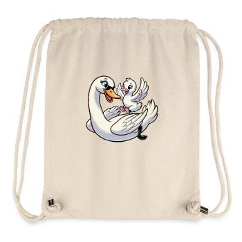 Swan mother and child frolicking - Stanley/Stella Recycled Gym Bag - natural - Front