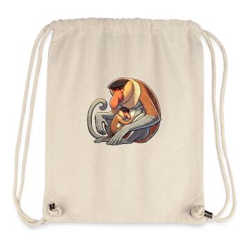 Proboscis monkey mother and child - Stanley/Stella Recycled Gym Bag - natural - Front