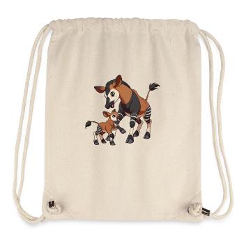 Okapi mother and child - Stanley/Stella Recycled Gym Bag - natural - Front