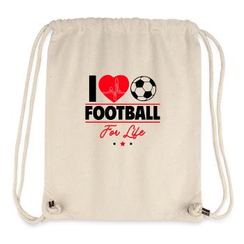 I love football for life - Stanley/Stella Recycled Gym Bag - natural - Front