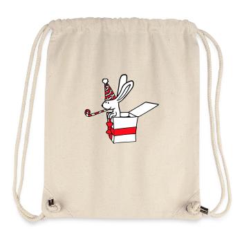 Lapin Anniversaire Années Vieux Cadeau Serviette Chapeau de fête - Sac à cordon recyclé Stanley/Stella - blanc naturel - Devant