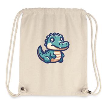 Alligator souriant - Sac à cordon recyclé Stanley/Stella - blanc naturel - Devant