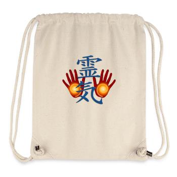 mains de REIKI - Sac à cordon recyclé Stanley/Stella - blanc naturel - Devant
