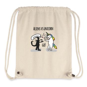 Aliens vs. licorne - Sac à cordon recyclé Stanley/Stella - blanc naturel - Devant