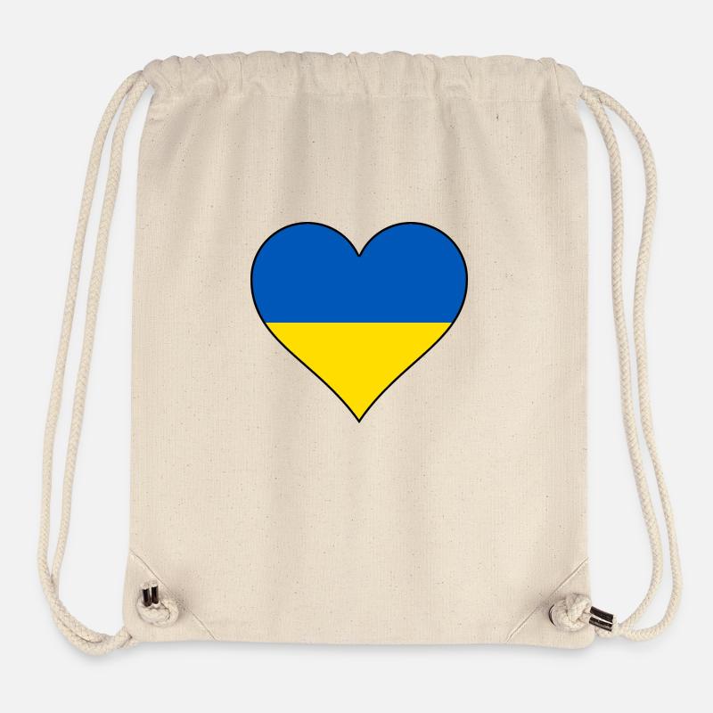 Ukraine Herz Nationalfarben - Stanley/Stella recycelter Gym Bag - Naturweiß