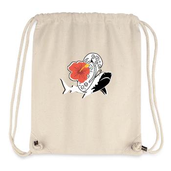Strand Hai und Flip Flop - Stanley/Stella recycelter Gym Bag - Naturweiß - Vorne