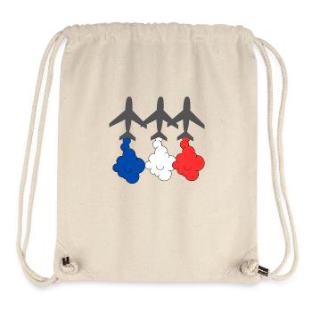 Patrouille de France drapeau français - Sac à cordon recyclé Stanley/Stella - blanc naturel - Devant