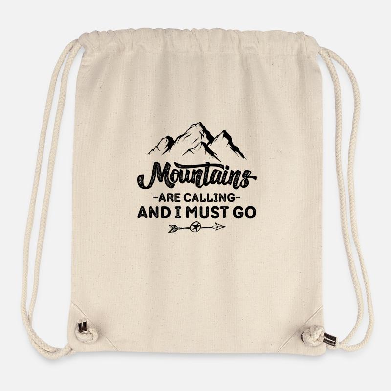 Mountains are calling And I MUST GO - Stanley/Stella Recycled Gym Bag - natural