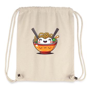 Bol de ramen avec visage - Sac à cordon recyclé Stanley/Stella - blanc naturel - Devant