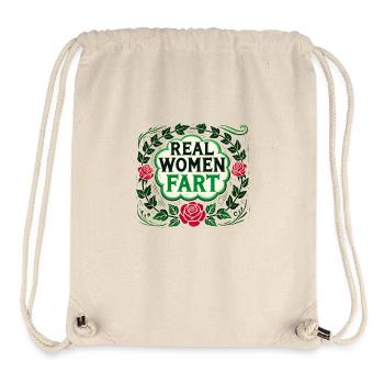 Echte Frauen furzen - Stanley/Stella recycelter Gym Bag - Naturweiß - Vorne