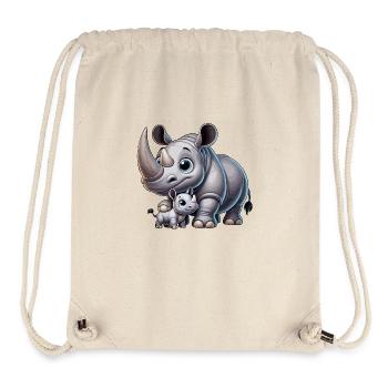 Nashornmutter mit Kind - Stanley/Stella recycelter Gym Bag - Naturweiß - Vorne