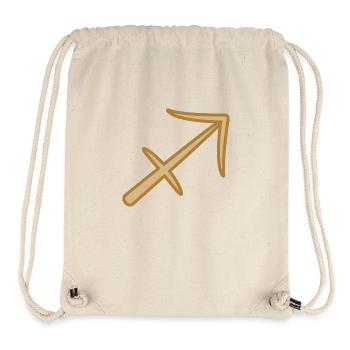 Sagittarius Zodiac Symbol Two Tone Golden - Stanley/Stella Recycled Gym Bag - natural - Front
