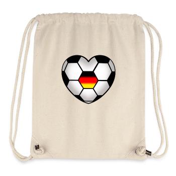 Fussballherz Deutschland Flagge Fußball Fans Love - Stanley/Stella recycelter Gym Bag - Naturweiß - Vorne