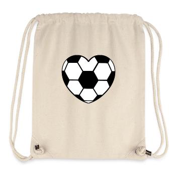 Fußball Herz Fußballherz Herzball - Stanley/Stella recycelter Gym Bag - Naturweiß - Vorne