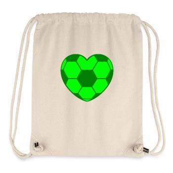 Fussballherz grün grünes Fußball Herz - Stanley/Stella recycelter Gym Bag - Naturweiß - Vorne