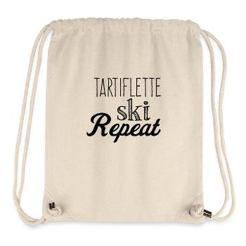 Tartiflette, ski, repeat - Sac à cordon recyclé Stanley/Stella - blanc naturel - Devant