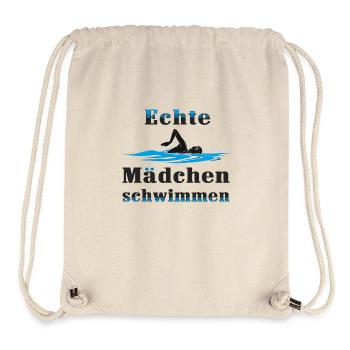 Echte Mädchen schwimmen - Stanley/Stella recycelter Gym Bag - Naturweiß - Vorne
