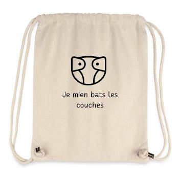 Je m'en bats les couches - Sac à cordon recyclé Stanley/Stella - blanc naturel - Devant